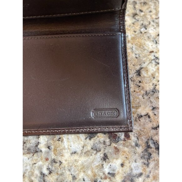 VTG Coach Signature C Brown Canvas Leather Buckle Wallet And Checkbook Holder - Picture 10 of 12